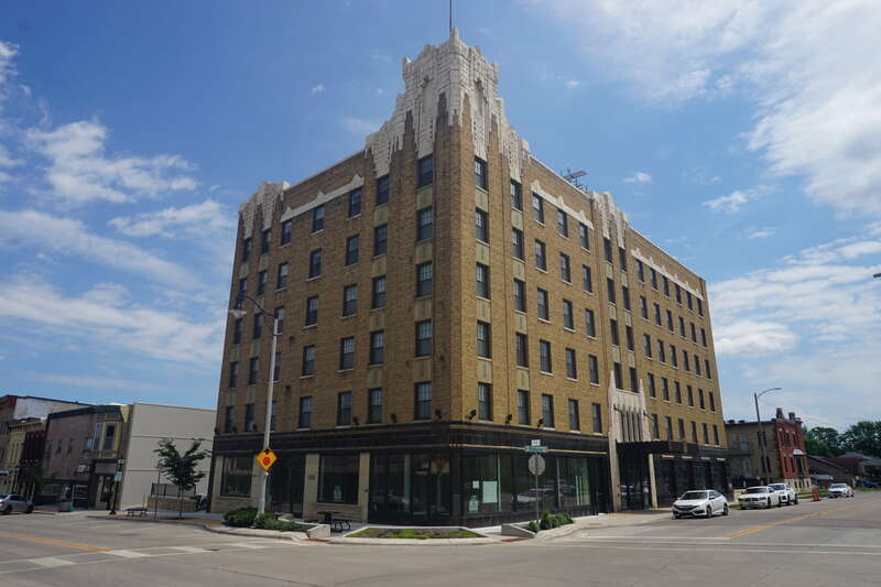 The former Monterey Hotel in Janesville, Wisconsin (United States).