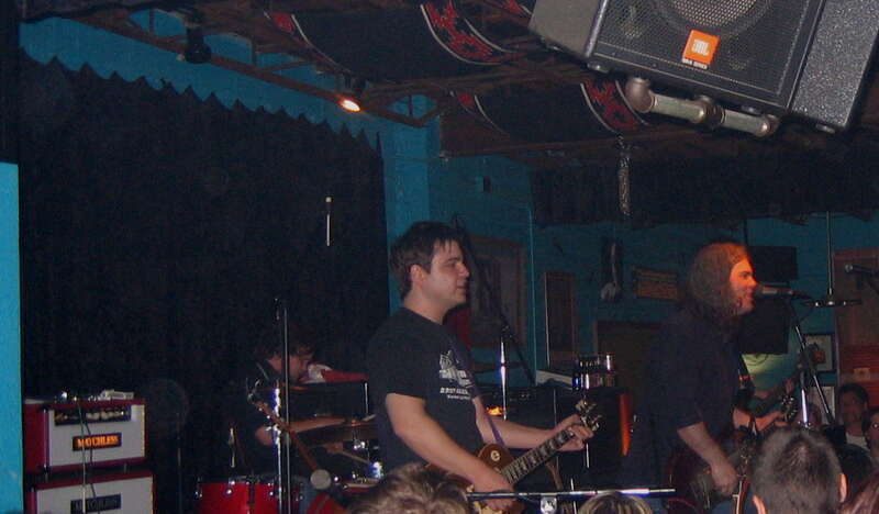 Jess Barr and Brent Best of Slobberbone.
This photo was taken at Slobberbone's farewell show at Dan's Silverleaf in Denton, TX on March 13, 2005.