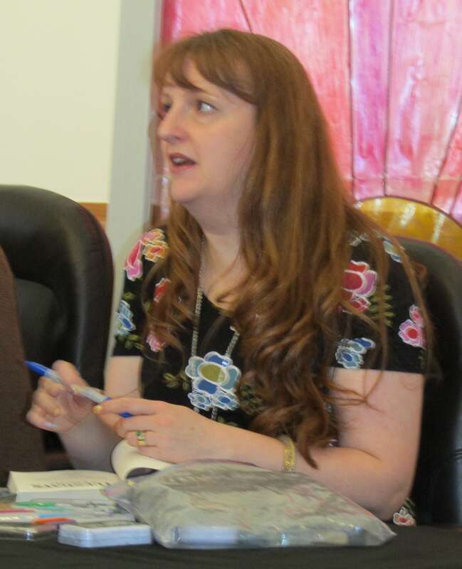 Jessica Day George at a book signing in the Provo City Library.