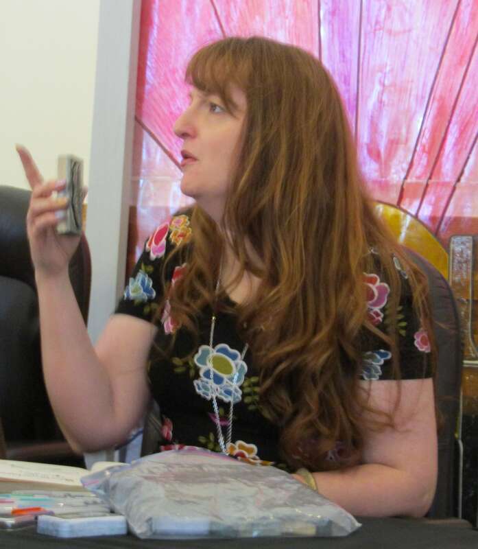Jessica Day George at a book signing in the Provo City Library.