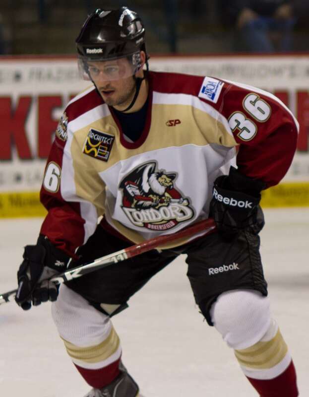 Joey Ryan with the Bakersfield Condors in 2011 during a game vs. the Ontario Reign.