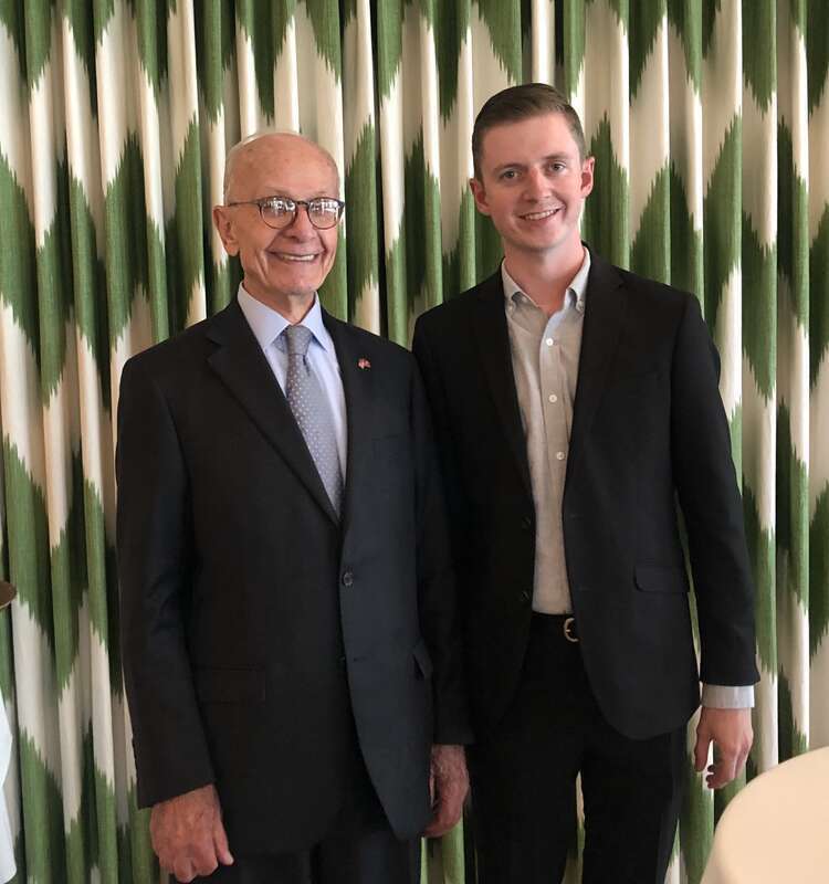 Judge David S Doty with his grandson, Peter, in June 2019