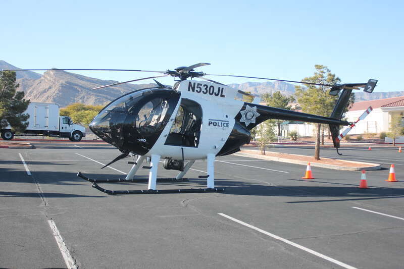 Air 2 (N530JL) of the Las Vegas Metropolitan Police Department on display at the 2020 Nevada Law Enforcement Appreciation Day event.