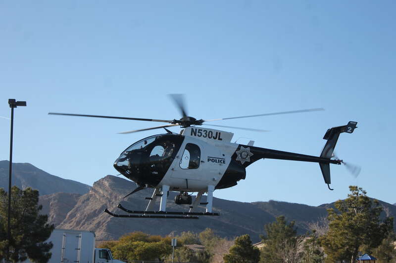 Air 2 (N530JL) of the Las Vegas Metropolitan Police Department taking off from the 2020 Nevada Law Enforcement Appreciation Day event.