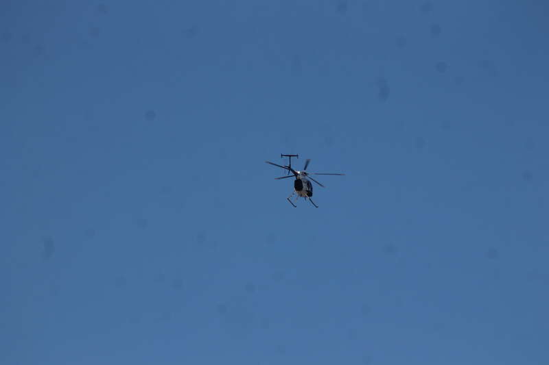 Air 5 (N911WY) of the Las Vegas Metropolitan Police Department flying over the 2020 Nevada Law Enforcement Appreciation Day event.