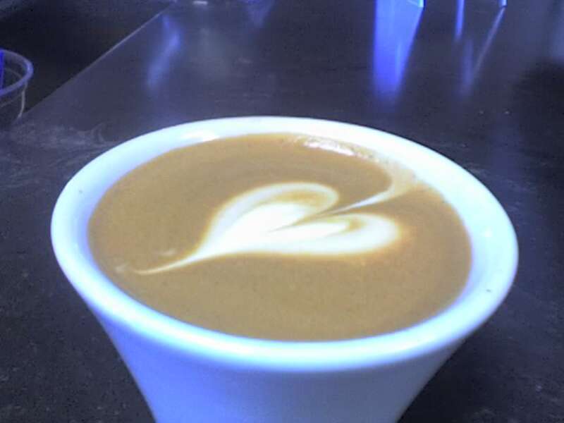 latte art heart in our new double espresso cup