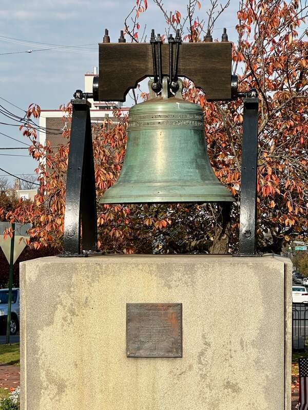 The New Jersey Liberty Bell replica in Market Square of Perth Amboy, New Jersey.