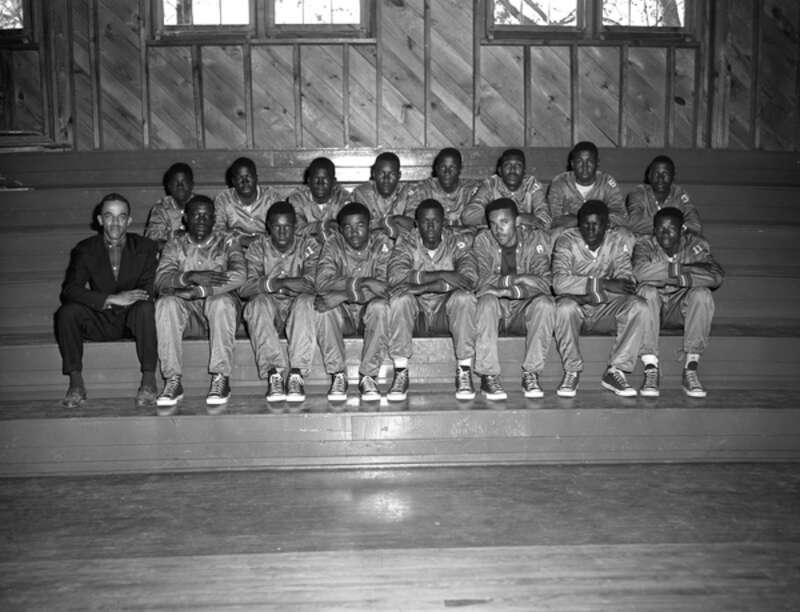 Persistent URL: floridamemory.com/items/show/260792
Local call number: TD00208
Title: Lincoln High School basketball team in Tallahassee, Florida
Date: December 6, 1956
Physical descrip: 1 photonegative - b&amp;amp;w - 4 x 5 in.
Series Title: Tallahassee