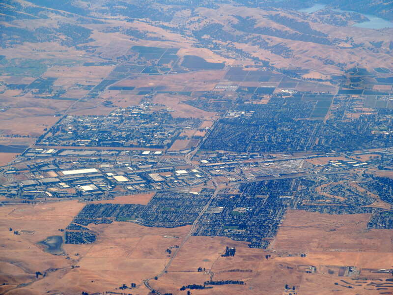 Aerial view of Livermore, California in September 2017