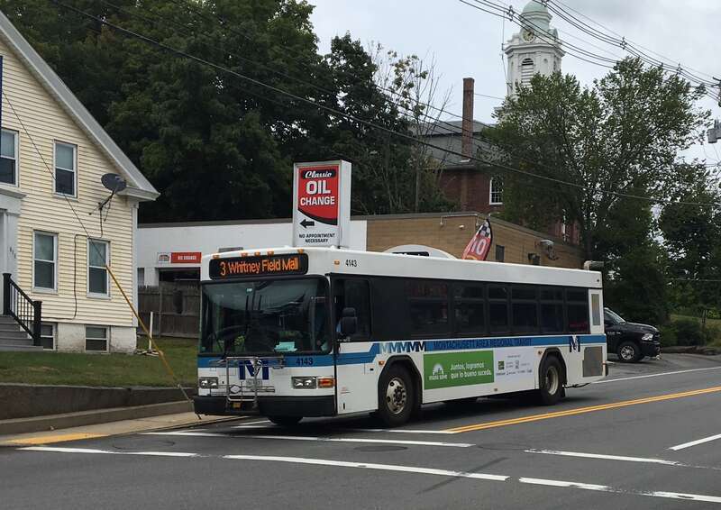 MART route 3 bus in North Leominster in September 2019