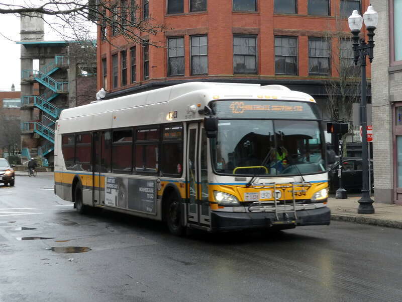 MBTA route 429 bus on Union Street in Lynn in December 2023