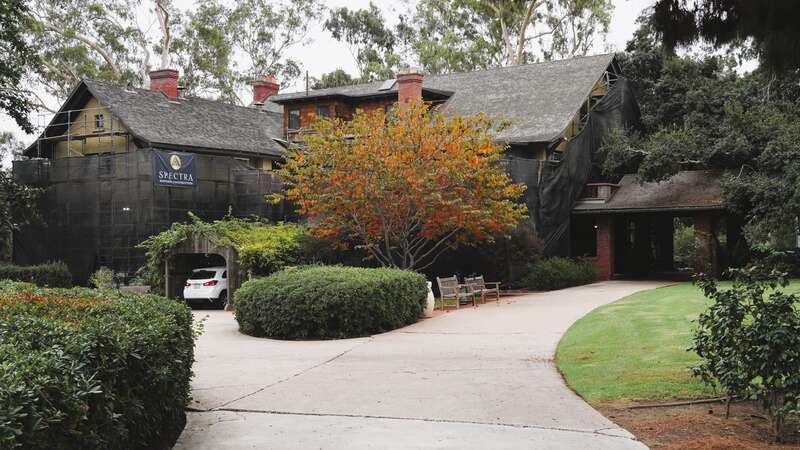 Marston House under renovation, as viewed from the north.