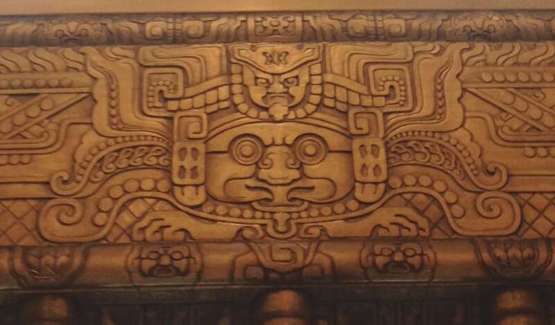 Art deco Mayan-style design above front doors in the lobby of 450 Sutter building, San Francisco