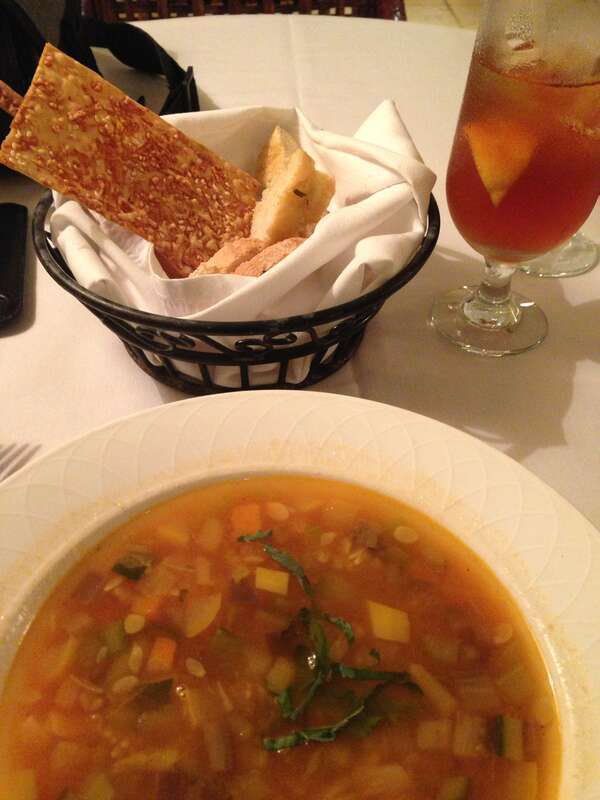 Minestrone at the Il Ristorante in the Coral Gables Biltmore Hotel, Coral Gables, Miami, Florida, USA.