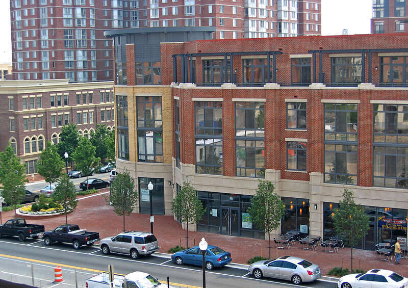 A wide variety of building types and sizes create and interesting streetscape throughout the Carlyle development in Alexandria. 
This work is licensed under a 
Creative Commons Attribution 3.0 United States License

Please Attribute to: Brett VA