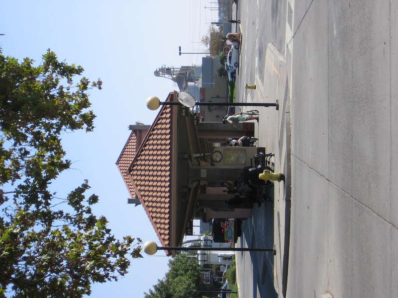 Bus platform at Modesto Transportation Center in October 2012