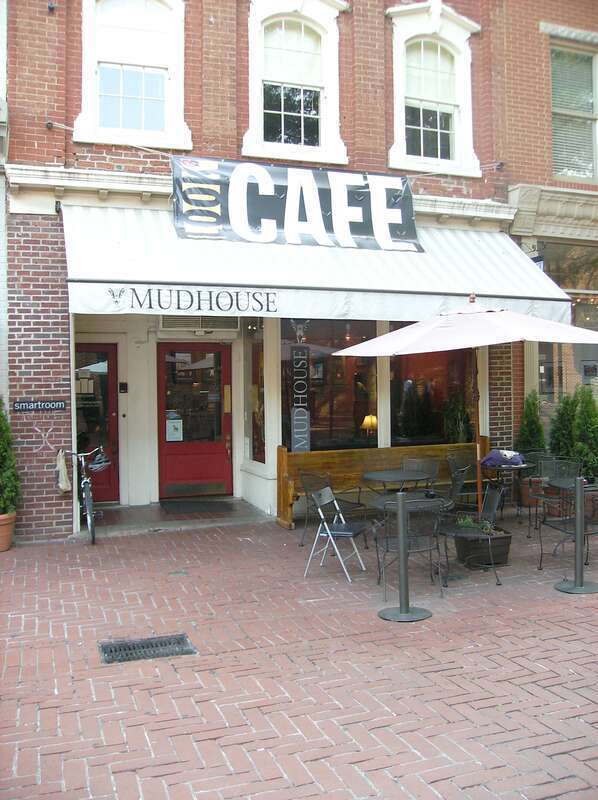 Mudhouse Coffee Roasters main location at 213 W. Main Street on the Downtown Mall in Charlottesville, Virginia.