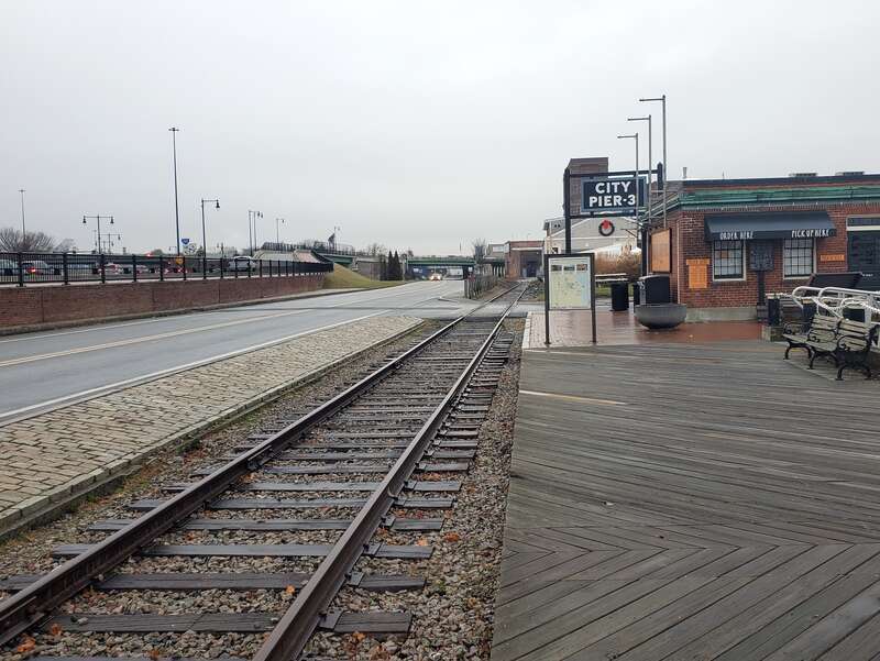 An industrial lead near State Pier in New Bedford in December 2023