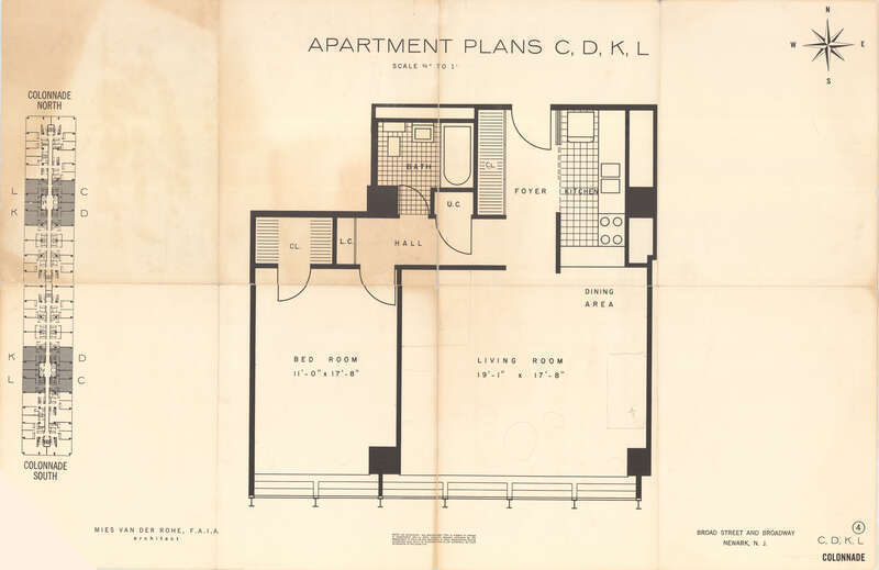 Newark Colonnade - plan of typical floor
Created c.1958-60