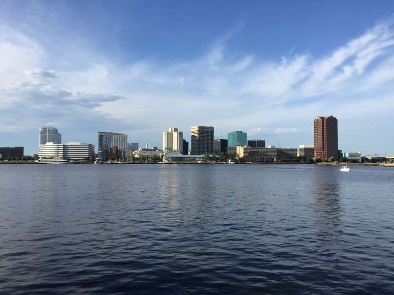Skyline of Norfolk, Virginia from across the Elizabeth River in 2016