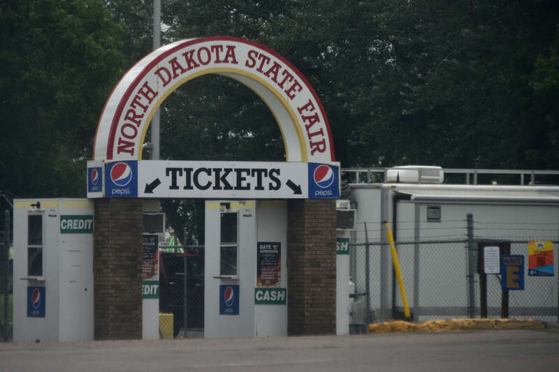 A gate into the grounds of the North Dakota State Fair in Minot.
