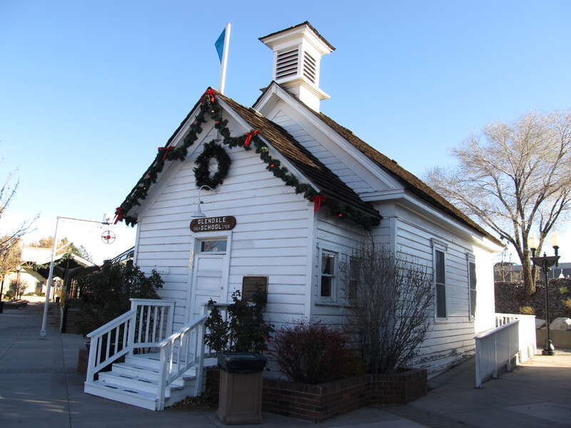 &quot;Oldest Remaining School Building in Nevada.&quot;
Glendale, as a settlement, preceded Reno and was destined to be the metropolis on the Truckee River until the Central Pacific Railroad was induced to bypass the community for a station at Lakes's Crossing