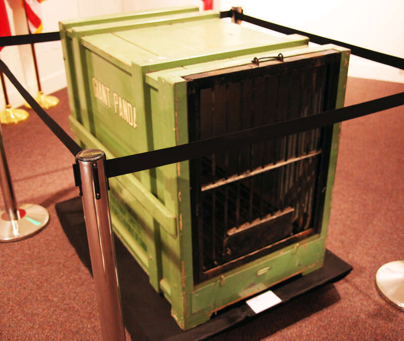 One of two crates (cages) used in 1972 to transport the couple of pandas given by China to the United States following President Richard Nixon's visit in 1972. Richard Nixon Presidential Library and Museum.