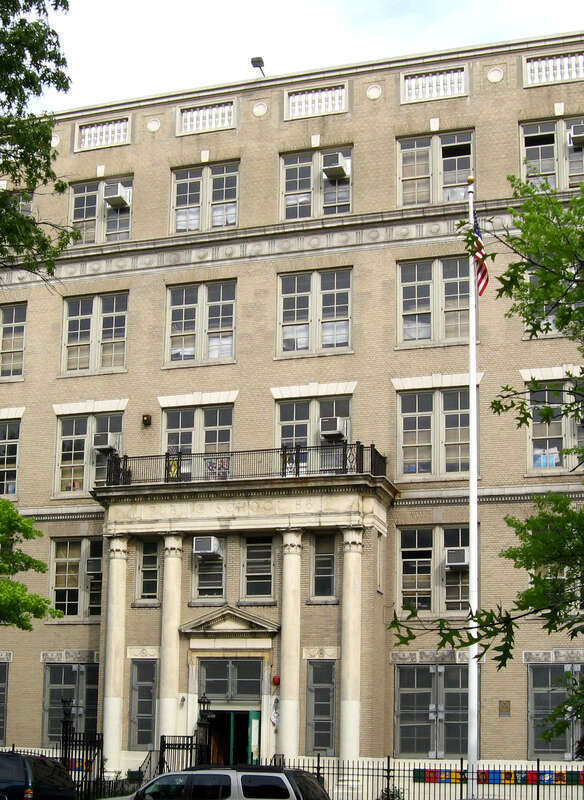 Looking east across Reservoir Avenue at PS 86 in en:Kingsbridge Heights, Bronx