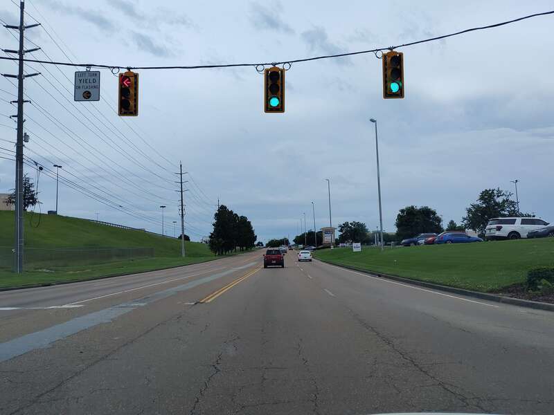 A view of Paul Huff Parkway in Cleveland, Tennessee, near the Bradley Square Mall
