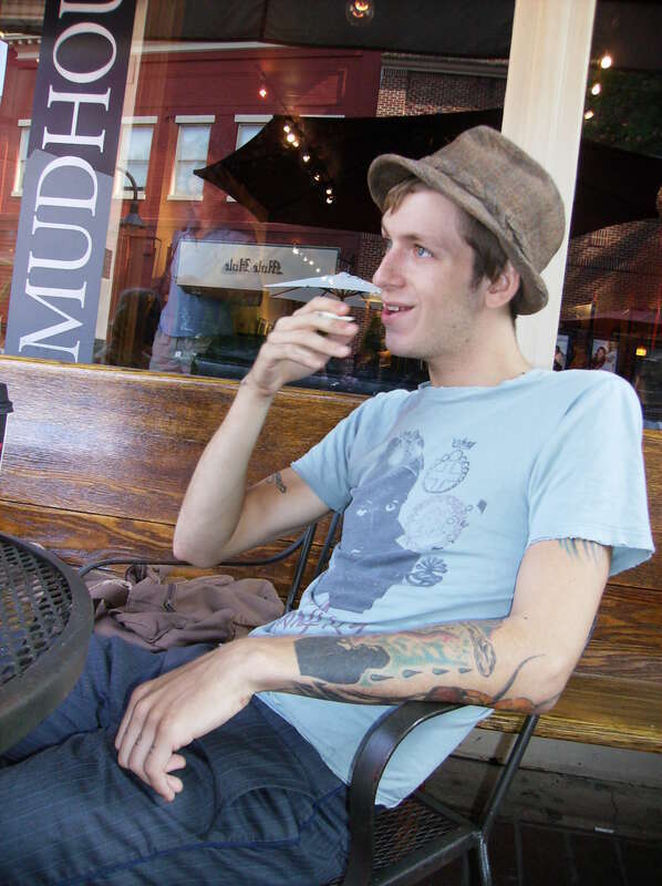 Singer-songwriter Phil Diamond at Mudhouse Coffeehouse on the Downtown Mall in Charlottesville, Virginia.