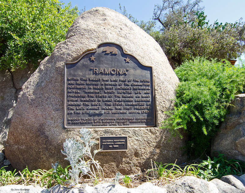 Ramona Bowl historical marker — in Hemet, Riverside County, California.
A California Registered Historical Landmark — No 1009, Dedicated April 22, 1950