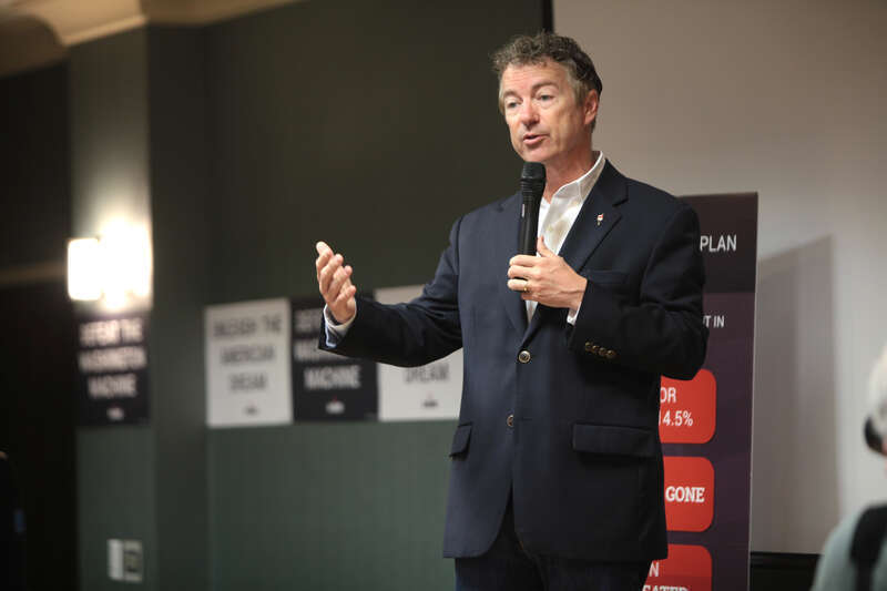 U.S. Senator Rand Paul speaking with supporters at a meet and greet at the Hilton Garden Inn in Council Bluffs, Iowa.
Please attribute to Gage Skidmore if used elsewhere.

All candidate or political action committees must obtain explicit permission