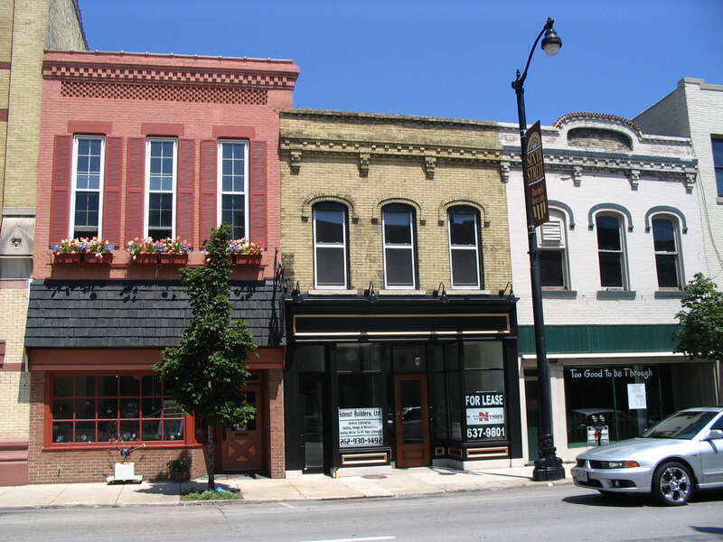 Historic Buildings on 6th Street, Racine, Wisconsin. This area is listed on the National Register of Historic Places.