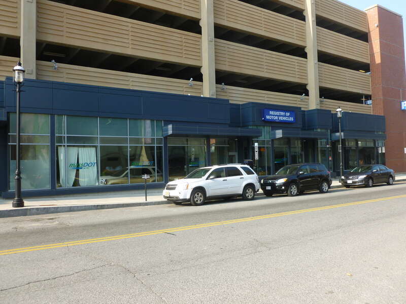 A Registry of Motor Vehicles office located at 77 Middlesex Street, Lowell, Massachusetts.
