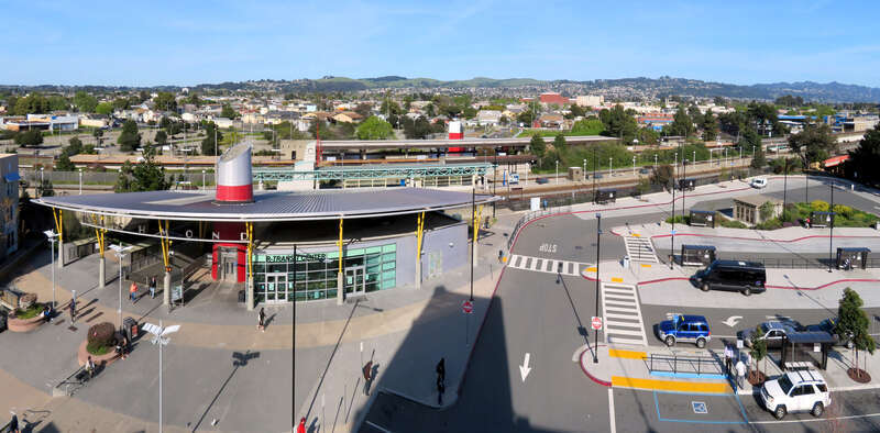 Richmond station viewed from the parking garage in April 2018