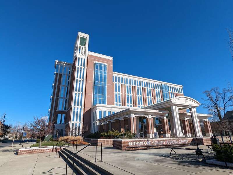 The Rutherford County Judicial Building in Murfreesboro, Tennessee