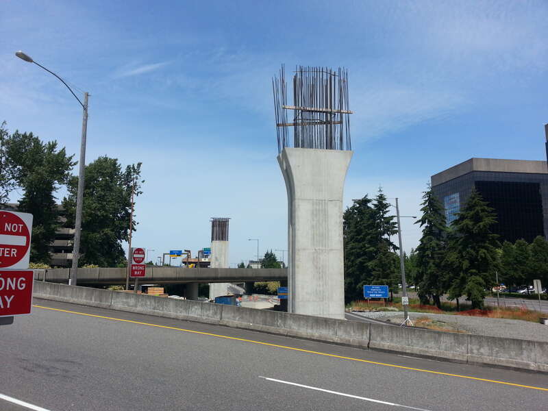Just outside the airport main entrance at International Blvd and 182nd

Construction on the Link Light Rail extension to en:Angle Lake (Link station)