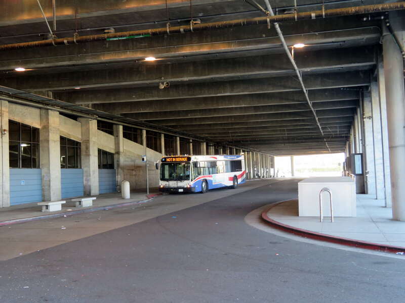SamTrans bus at San Bruno station in June 2018