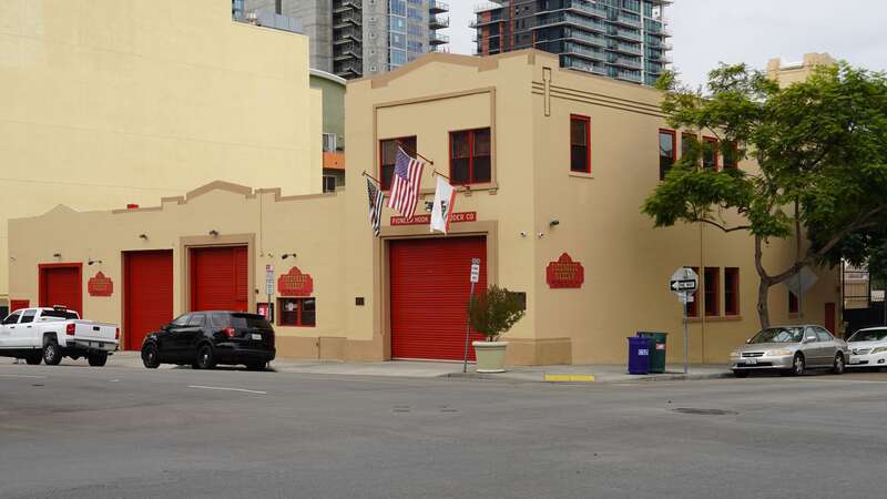 San Diego's Old Fire Station Number 6 as seen from the north-east.