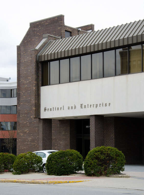 The exterior of the Sentinel &amp;amp; Enterprise building in Fitchburg, Massachusetts.