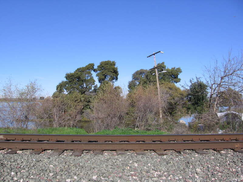 The remains of the Solano (ferry) in the San Joaquin River in Antioch, California, USA.  The ferry was sunk and turned into an island in the river shortly after the opening of the Benicia-Martinez rail bridge in 1930.