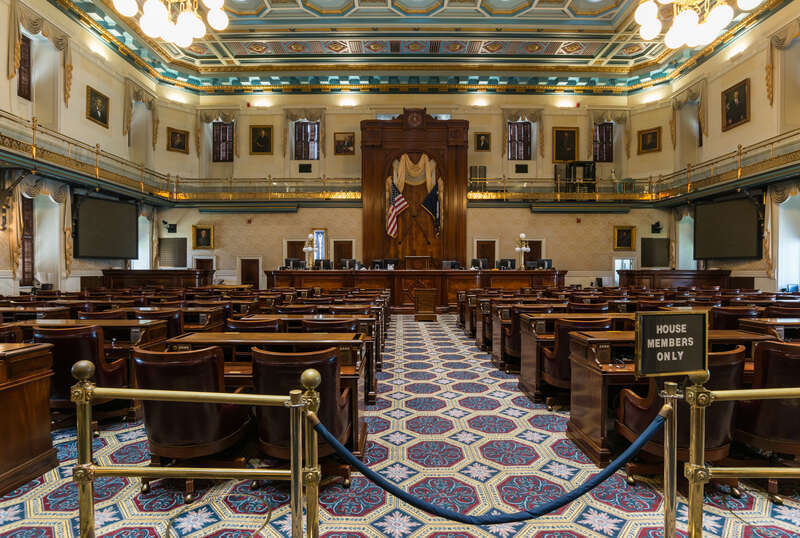 A view of the House of Representatives Chamber of the South Carolina State House, Columbia