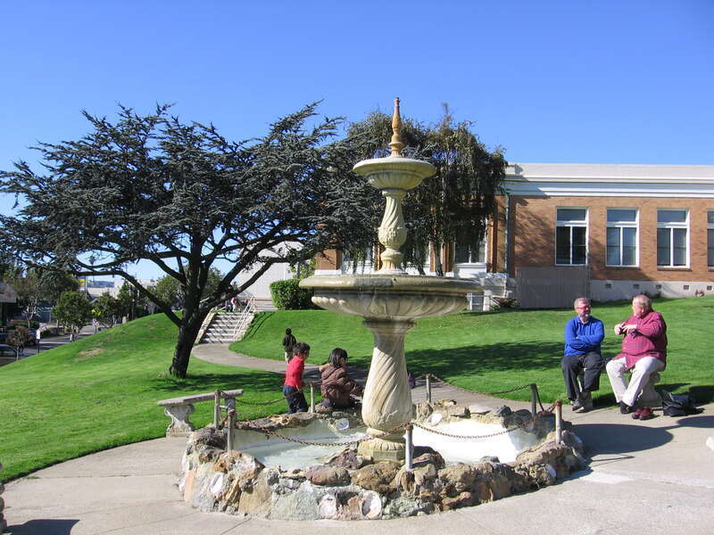 South San Francisco, California with a view of the Grand Avenue branch library.