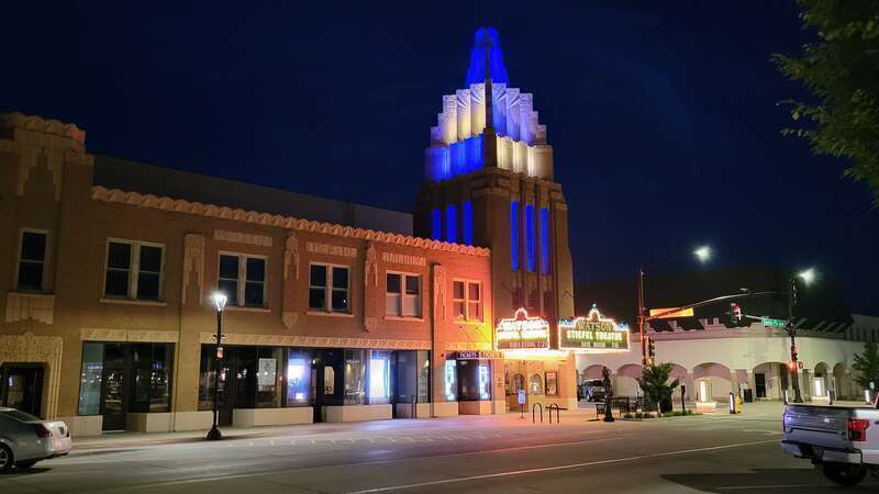 Stiefel Theater for the Performing Arts at lit up at night