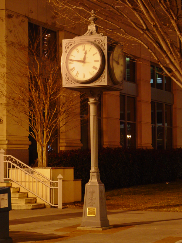 Four-sided clock on Salem Avenue SE in front of the Wachovia Tower in downtown Roanoke, Virginia.

Ben Schumin is a professional photographer who captures the intricacies of daily life.  This image may be used under Creative Commons