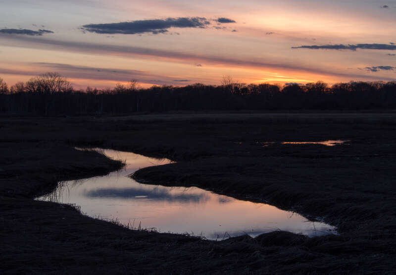 Silver Sands State Park at sunset.