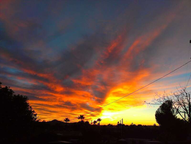 Sunset over Mt Helix from El Cajon