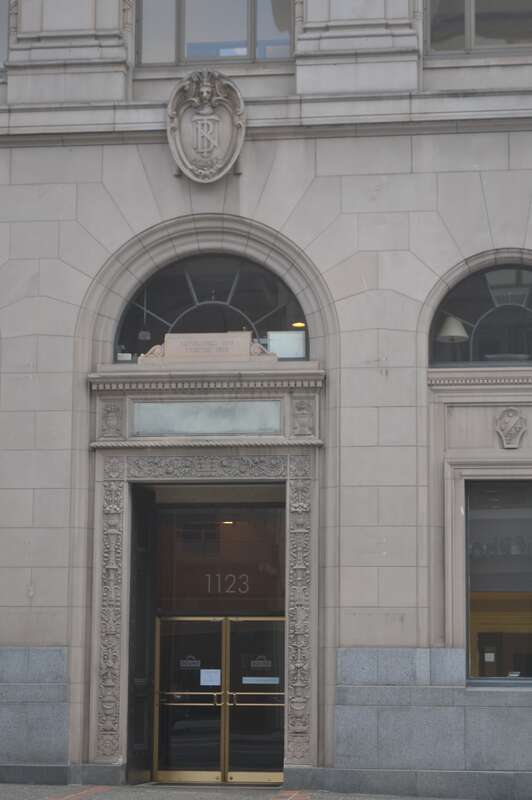 Detail, Tacoma National Bank Building (Tacoma, Washington). After serving as a bank, it also served for many years as the Tacoma Art Museum, before a custom museum building was constructed.