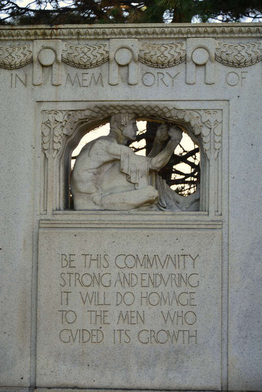The memorial to Thomas Lowry, creator of the Twin Cities streetcar system, at 24th and Hennepin.