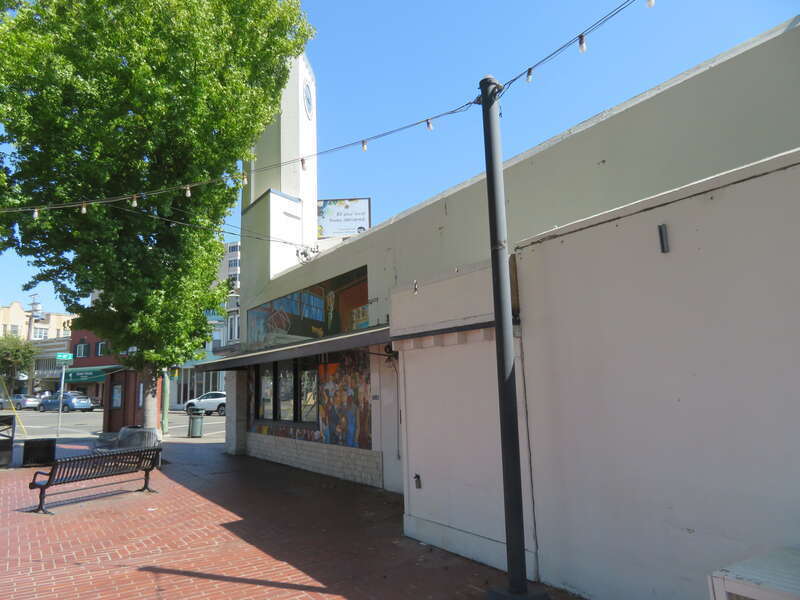 Track side of the former Piedmont station in September 2019. A trainshed formerly covered this area.